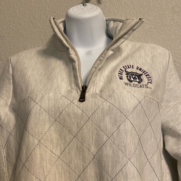 Women’s Weber State University Wildcats Qulited Quarter Zip Grey M - Picture 4 of 8
